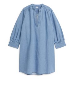 Tunikakleid aus Baumwolle Blau