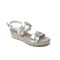 Alice Wedge Sandal In Silver Leather