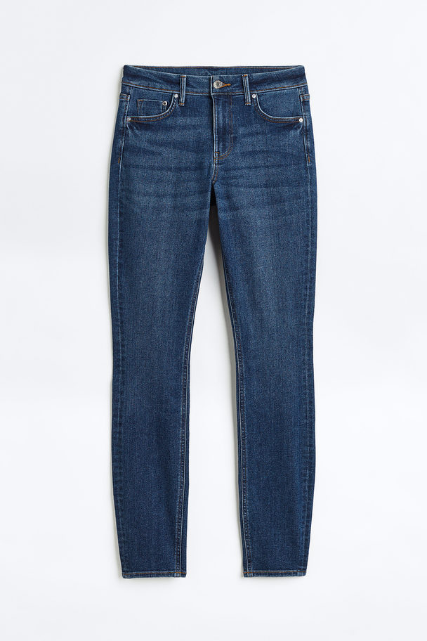 H&M Skinny Regular Jeans Donker Denimblauw