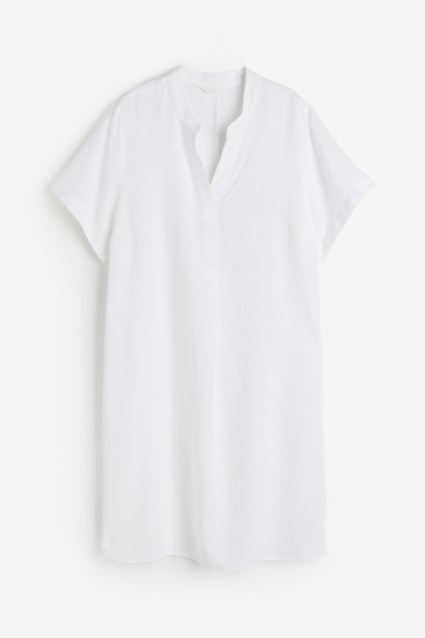 H&M Tunika mit V-Ausschnitt Weiß