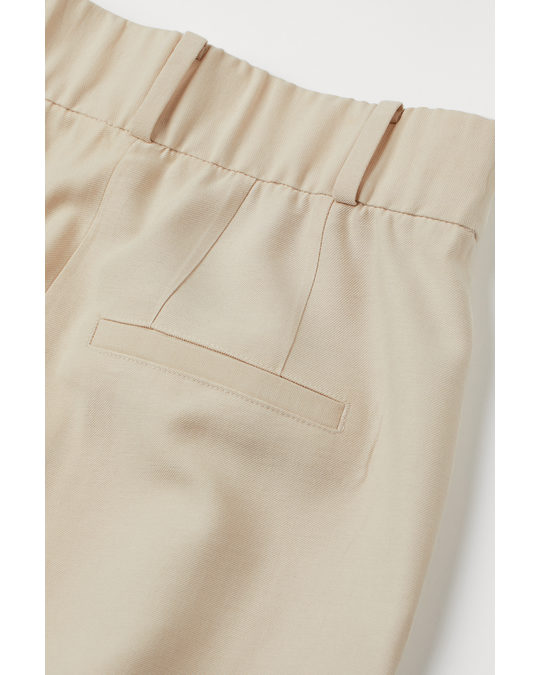 H&M Crease-leg Trousers Light Beige