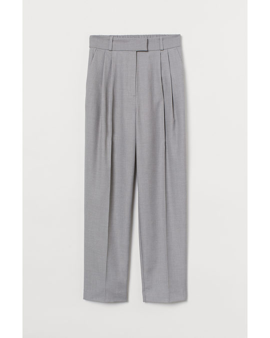 H&M Crease-leg Trousers Grey