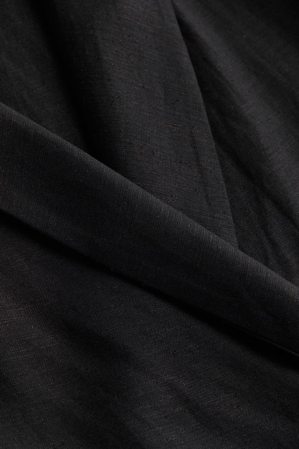 H&M Wickelkleid aus Leinenmischung Schwarz