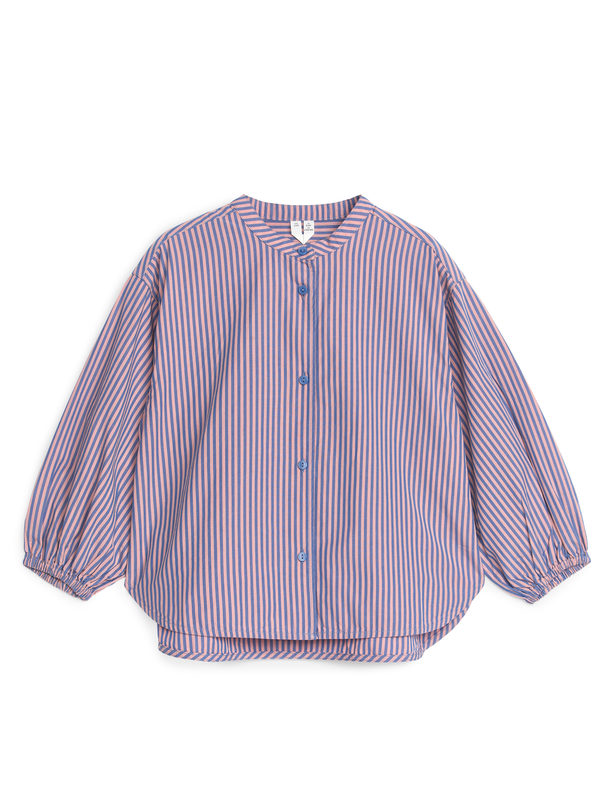 ARKET Relaxed Cotton Blouse Blue/pink