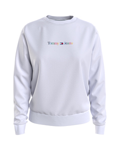 Tommy Jeans Reg Serif Color Sweater Hvid