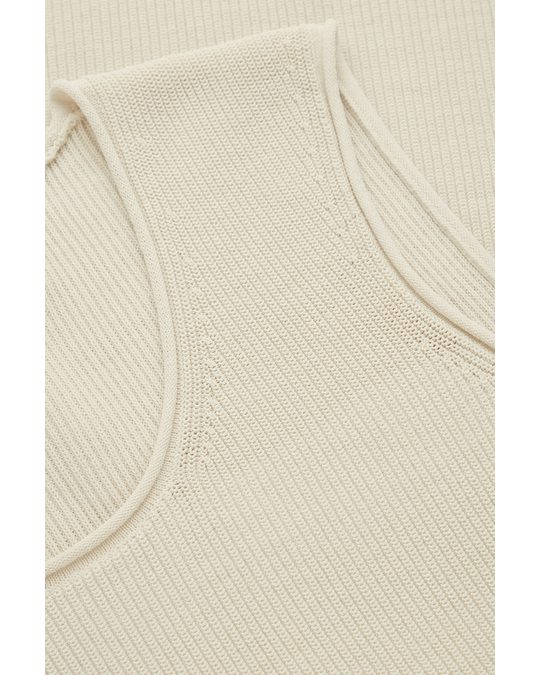 COS Ribbed Knitted Vest Off-white