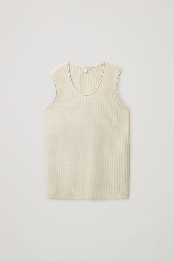 COS Ribbed Knitted Vest Off-white