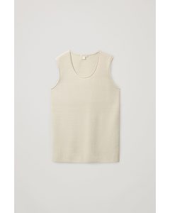 Ribbed Knitted Vest Off-white