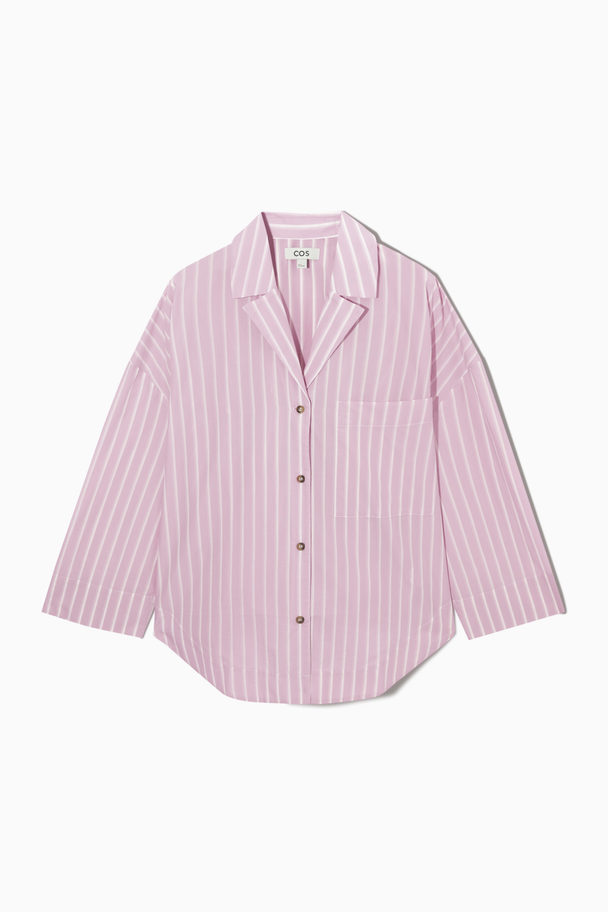 COS Oversized Striped Pyjama Shirt Lilac