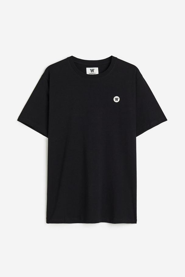 Double A by Wood Wood Ace Badge T-shirt Black