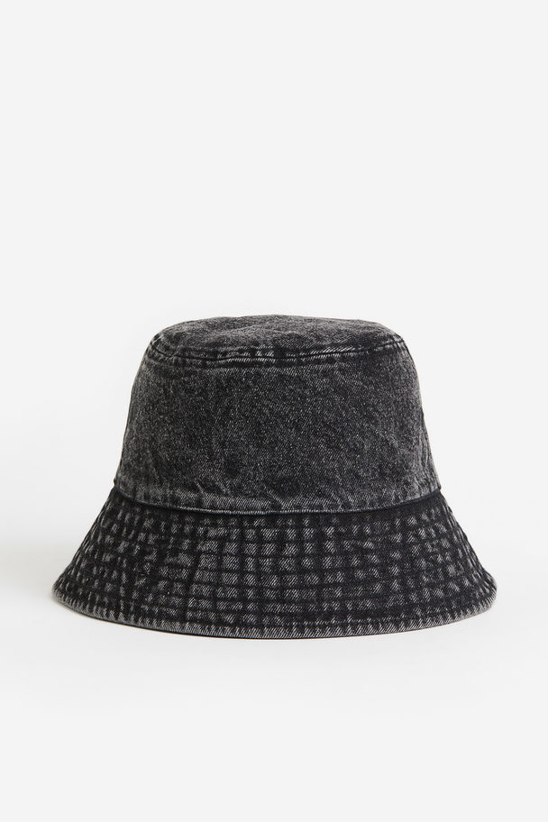 H&M Bucket Hat aus Denim Schwarz