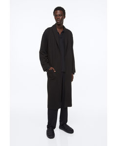 Waffled Dressing Gown Black