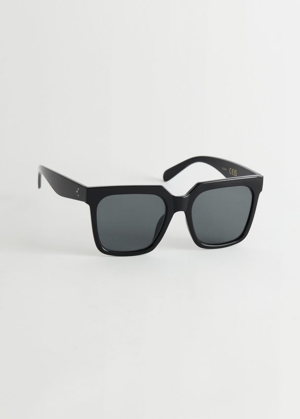 & Other Stories Squared Angular Sunglasses Black