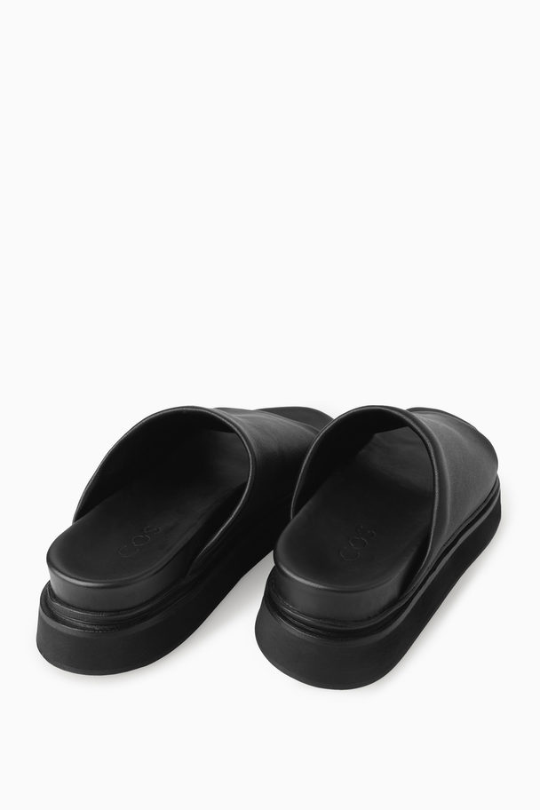 COS Leather Platform Slides Black