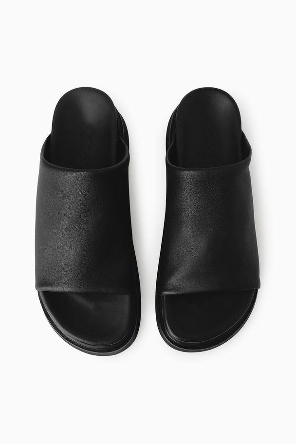 COS Leather Platform Slides Black