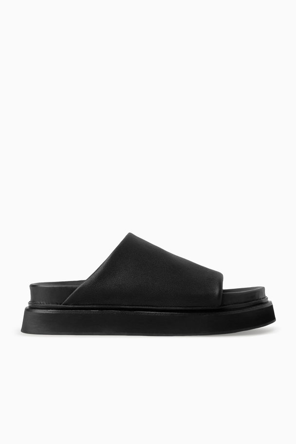 COS Leather Platform Slides Black