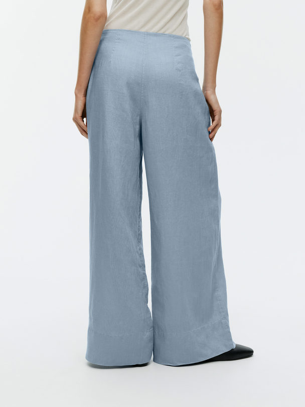 ARKET Relaxed Linen Trousers Blue