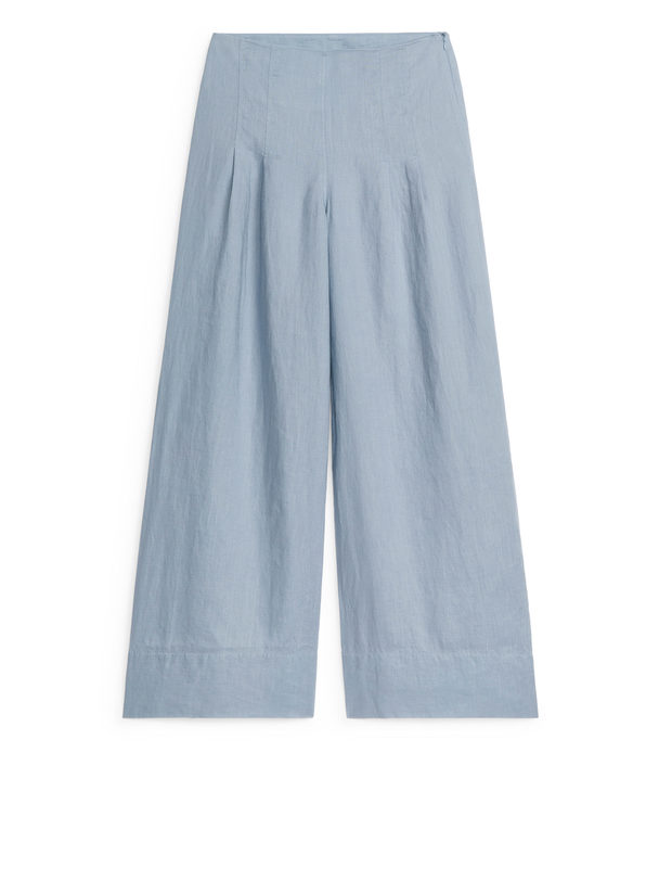 ARKET Relaxed Linen Trousers Blue