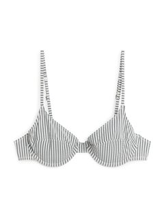 Seersucker Wired Bikini Top Black/white Stripe