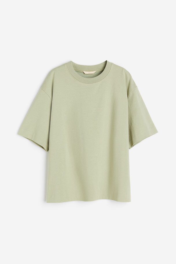 H&M T-Shirt aus Seidenmischung Hellgrün
