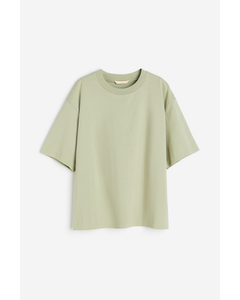 Silkkisekoitteinen T-paita Vaaleanvihreä