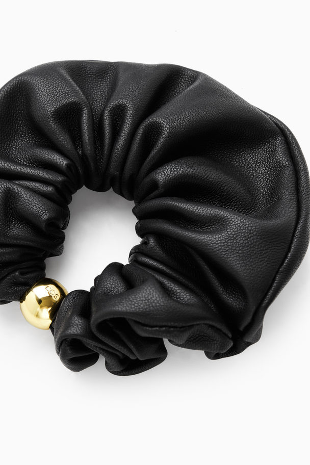 COS Embellished Leather Scrunchie Black