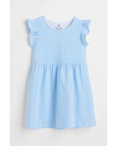 Cotton Jersey Dress Blue/striped