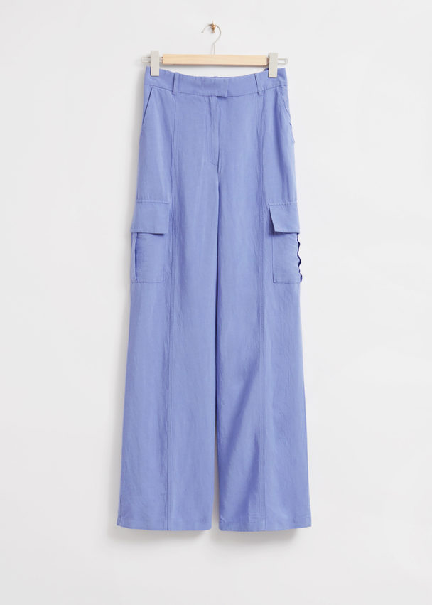 & Other Stories Relaxed Cargo Pocket Trousers Light Blue