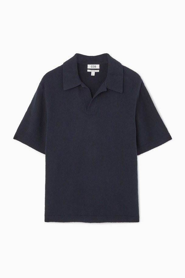 COS POLOSHIRT AUS BOUCLÉ-STRICK NAVYBLAU