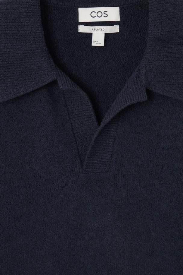 COS POLOSHIRT AUS BOUCLÉ-STRICK NAVYBLAU