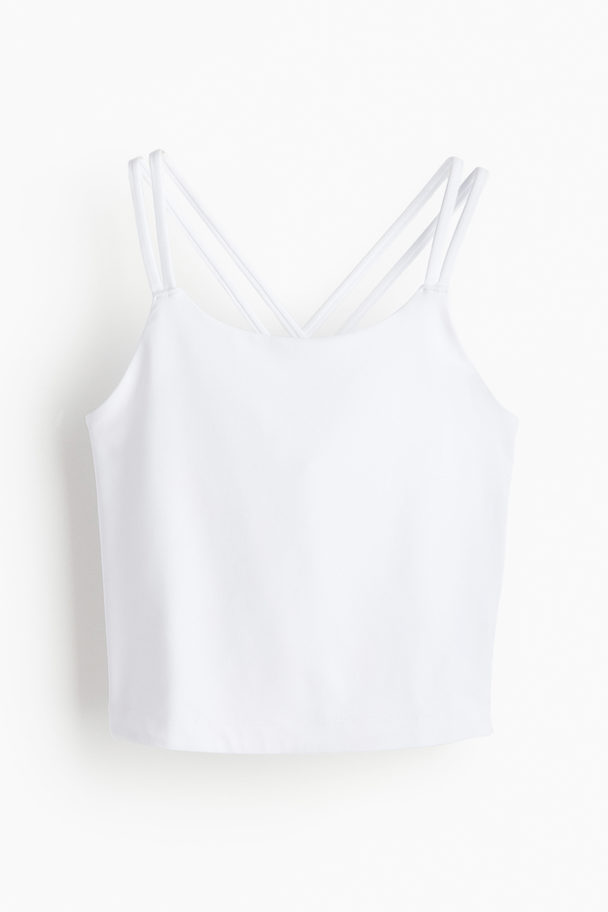 H&M DryMove™ Kurzes Sport-Tanktop Weiß