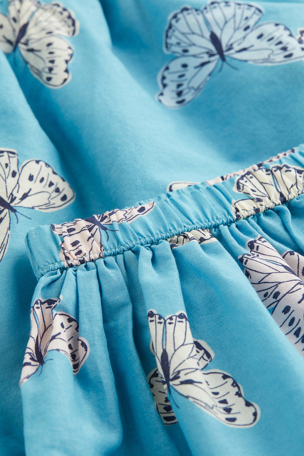 H&M 2-piece Cotton Set Blue/butterflies