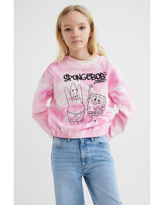 Sweatshirt mit Druck Rosa/SpongeBob Schwammkopf