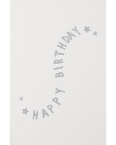 Girlang Med Text Silver/happy Birthday