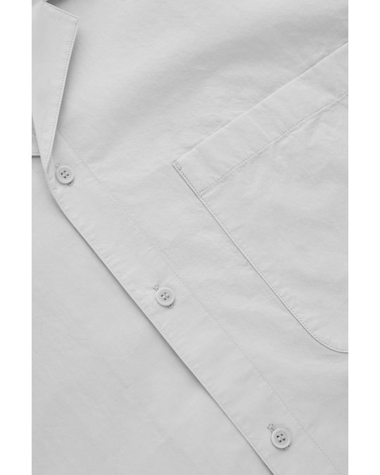 COS Relaxed-fit Camp Collar Shirt Light Grey