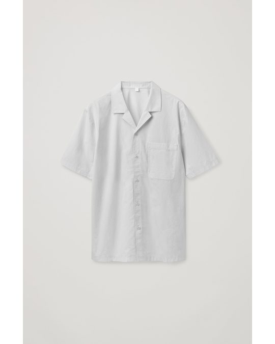 COS Relaxed-fit Camp Collar Shirt Light Grey