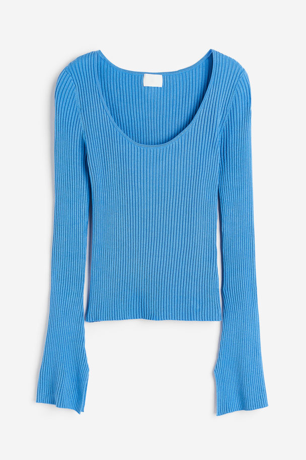 H&M Rib-knit Top Blue