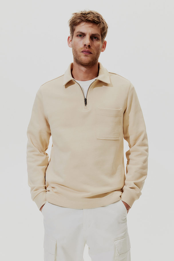 H&M Poloshirt aus Baumwolle Regular Fit Beige