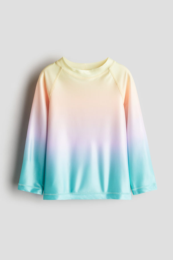 H&M Badeshirt mit UPF 50 Türkis/Regenbogenfarben