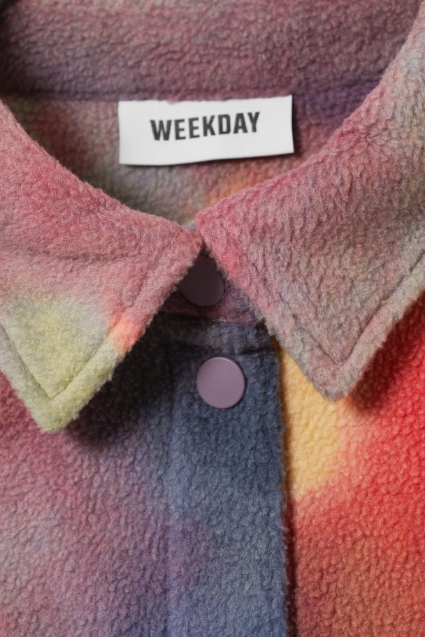 Weekday Bess Fleece Overshirt Tie-dye