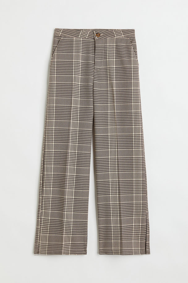 H&M Tailored Trousers Light Beige/checked