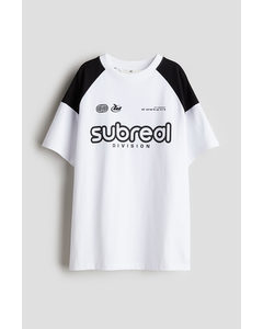 T-shirt Med Tryk Hvid/subreal