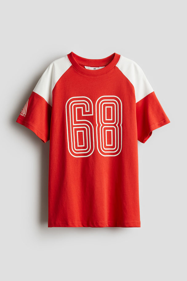 H&M Printed T-shirt Red/68