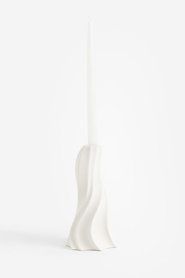 H&M HOME Stoneware Candlestick White