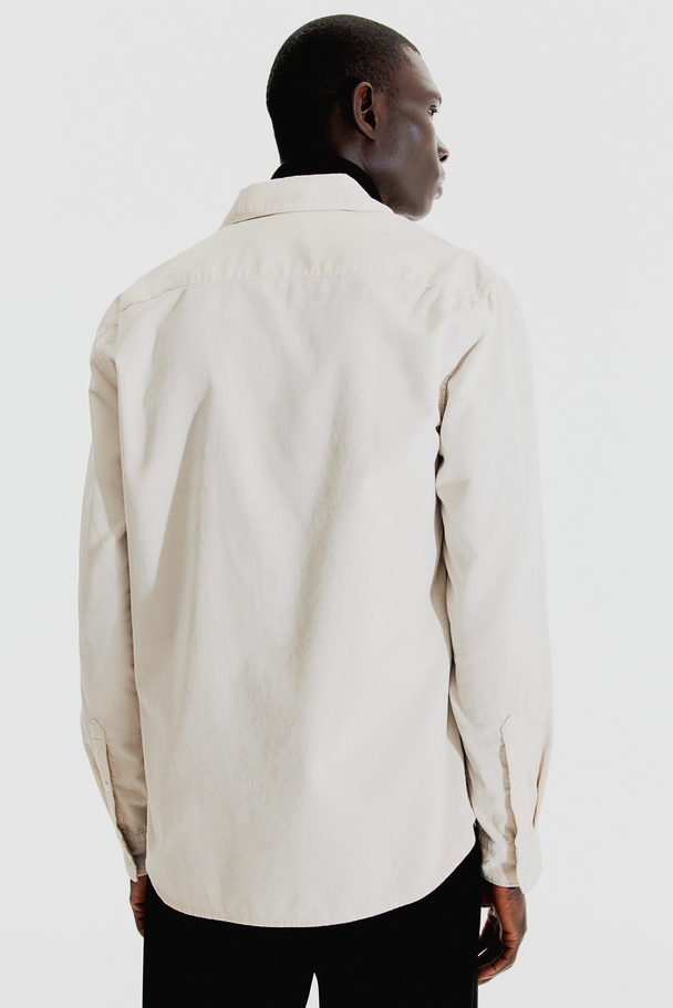 H&M Corduroy Overhemd - Regular Fit Lichtbeige