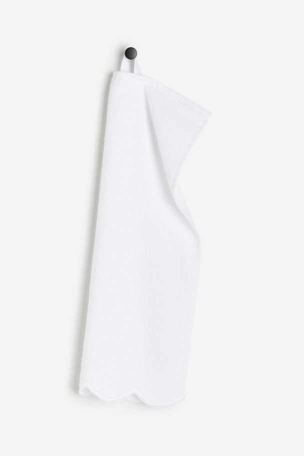 H&M HOME Scalloped-edge Guest Towel White