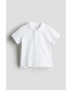 Cotton Piqué Polo Shirt White