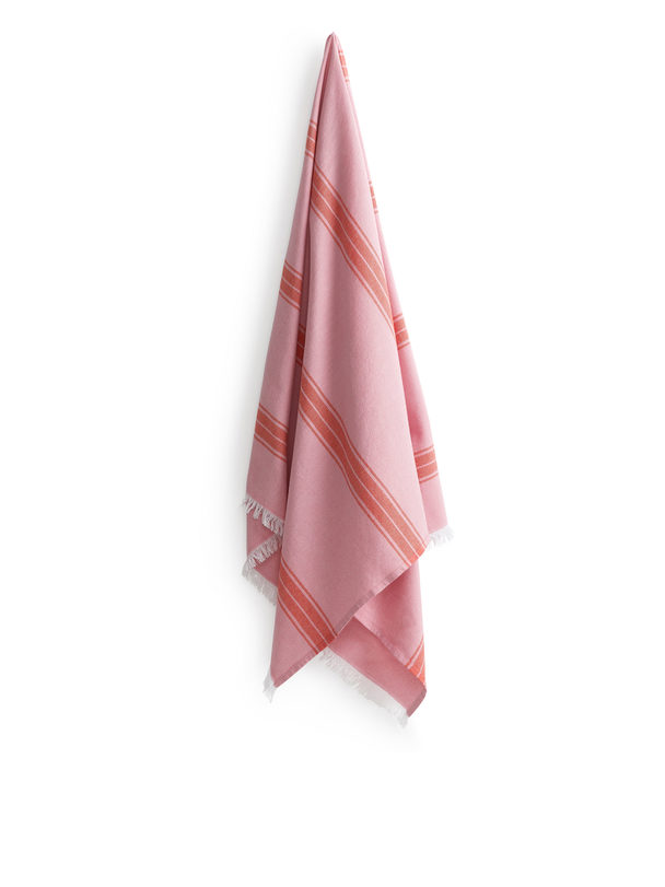 ARKET Katoenen Stranddoek Roze/rood