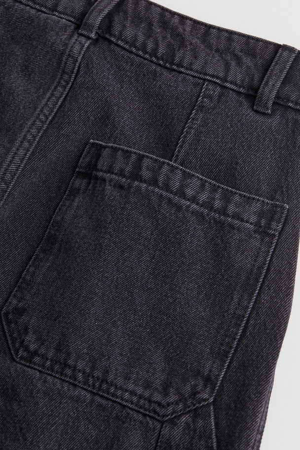 H&M Wide Cargo Trousers Dark Grey