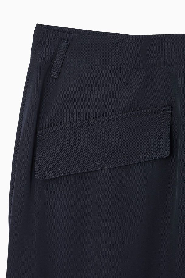 COS Paperbag Utility Skirt Navy Blue